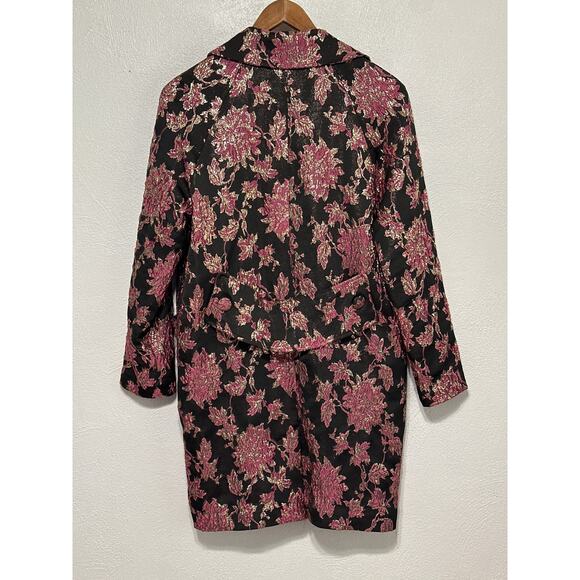 For Love & Lemons Luella Whimsigoth Dark Romantic Coat M Black Pink Gld Vampcore - Picture 7 of 15